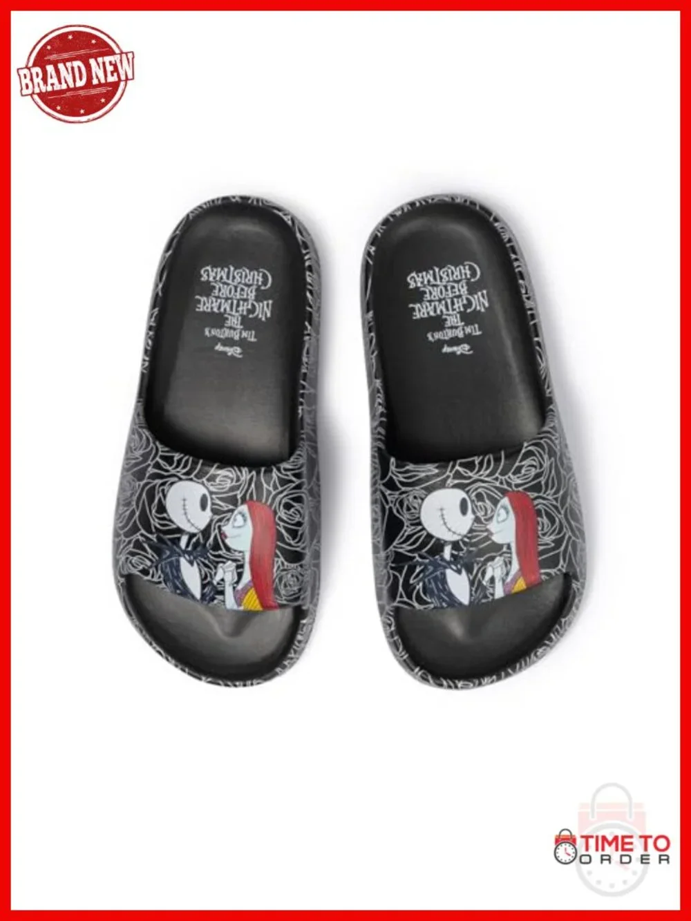 Jack Skellington Sally Rose Print Pool Slides Sandals EVA Quick-Dry Open Toe